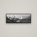 Frozen Highway, Tasman Glacier — Basel Black, 113×40 cm. New Zealand fine art wall art by Stephen Milner.