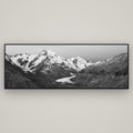 Frozen Highway, Tasman Glacier — Basel Black, 198×70 cm. New Zealand fine art wall art by Stephen Milner.