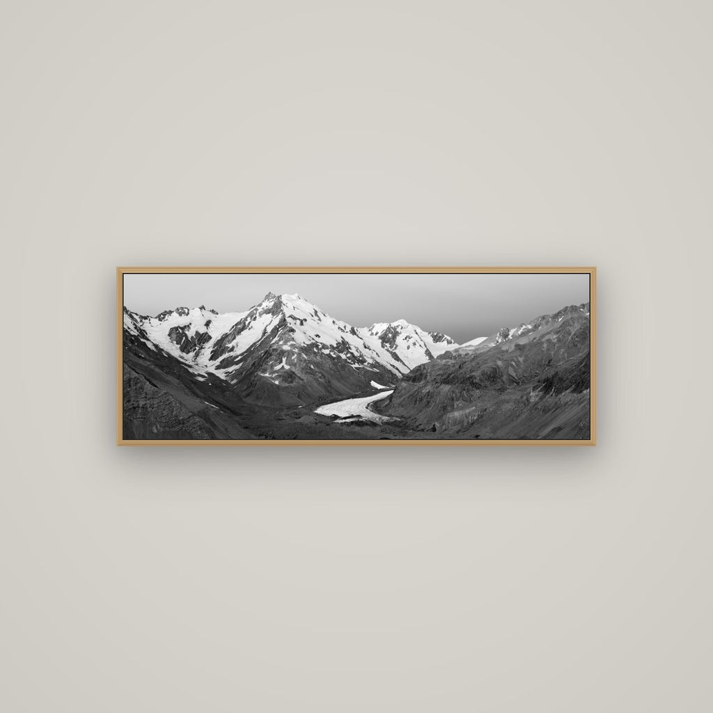 Frozen Highway, Tasman Glacier, Basel Natural Oak, 113×40 cm. New Zealand fine art wall art by Stephen Milner.