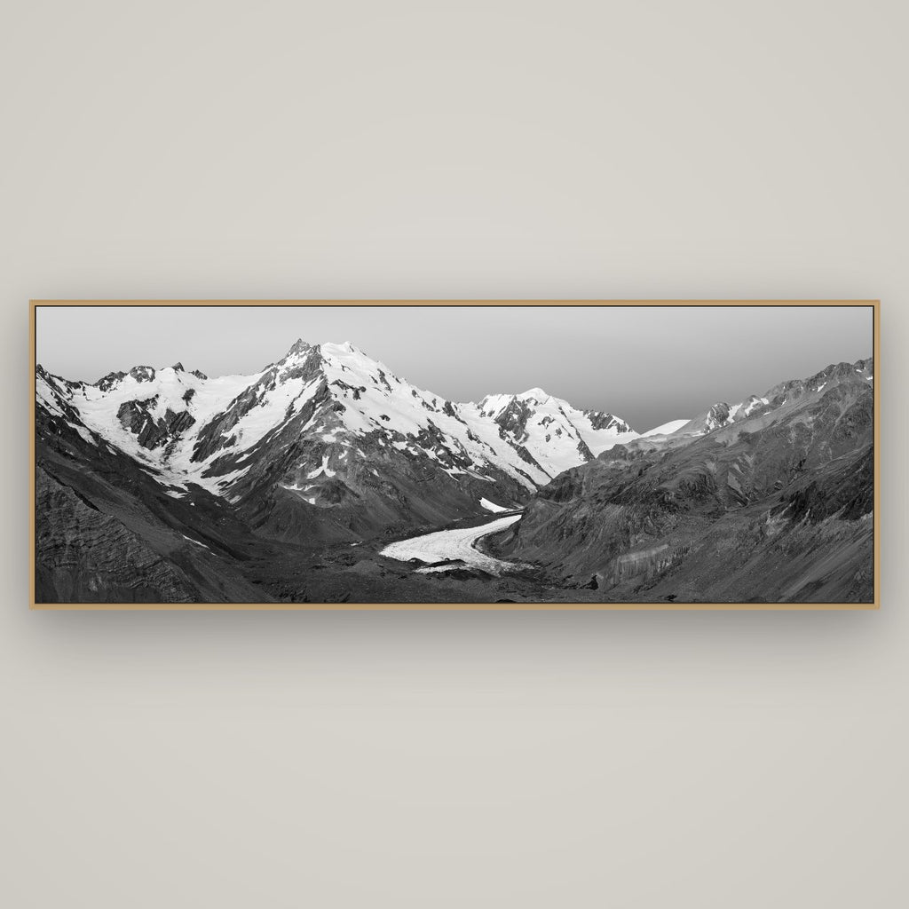 Frozen Highway, Tasman Glacier, Basel Natural Oak, 198×70 cm. New Zealand fine art wall art by Stephen Milner.