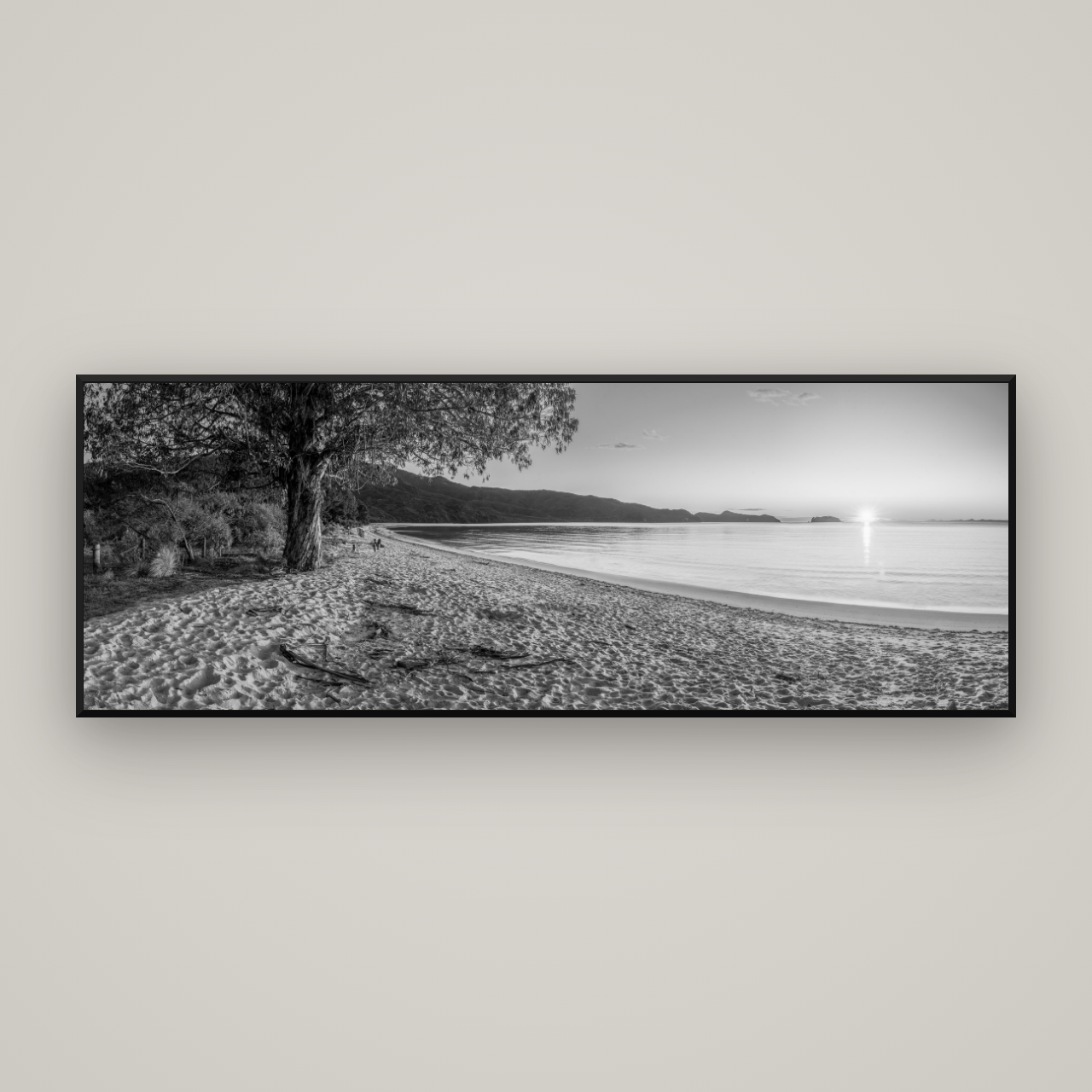 Gateway to Dawn, Abel Tasman — Basel Black Matte, 198×70 cm. New Zealand fine art wall art by Stephen Milner.