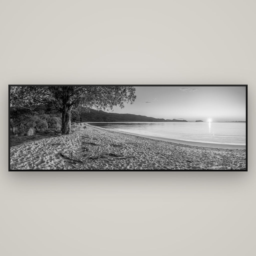 Gateway to Dawn, Abel Tasman — Basel Black Matte, 198×70 cm. New Zealand fine art wall art by Stephen Milner.
