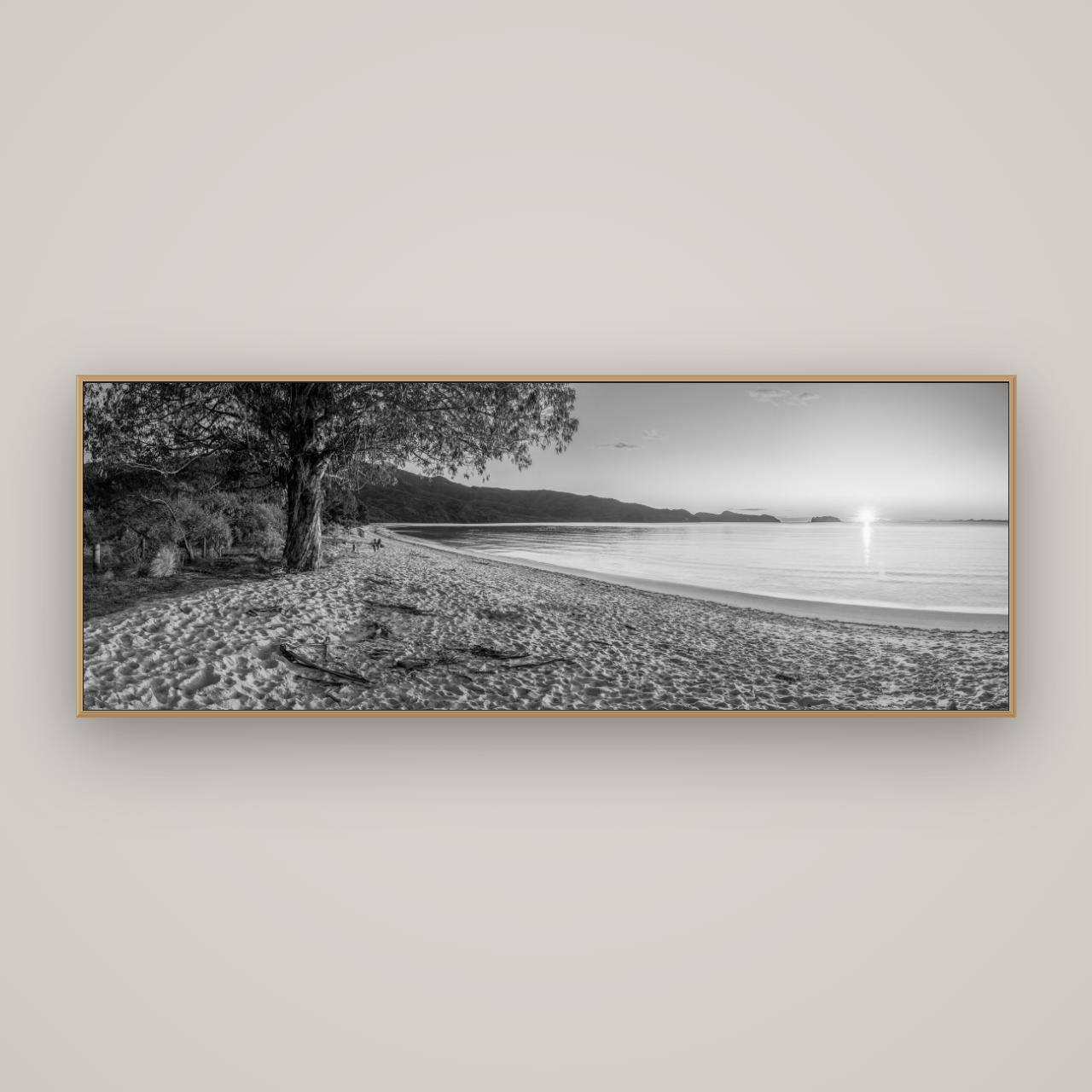 Gateway to Dawn, Abel Tasman, Basel Natural Oak, 198×70 cm. New Zealand fine art wall art by Stephen Milner.