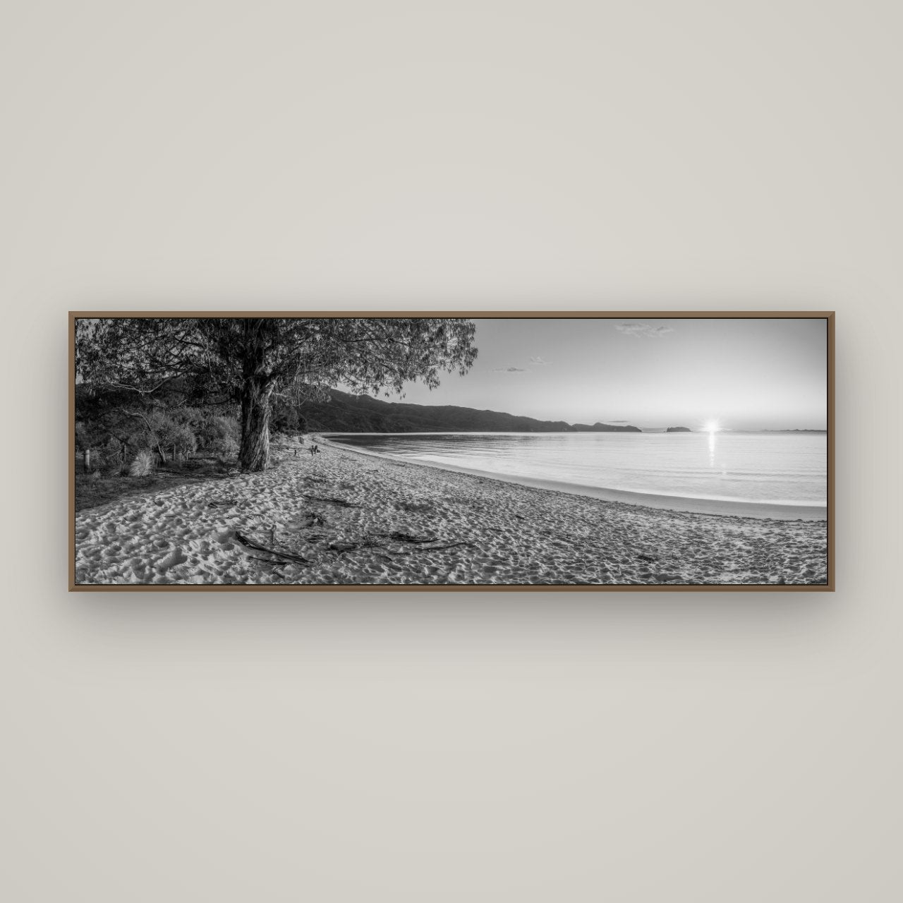 Gateway to Dawn, Abel Tasman, Basel Walnut, 170×60 cm. New Zealand fine art wall art by Stephen Milner.