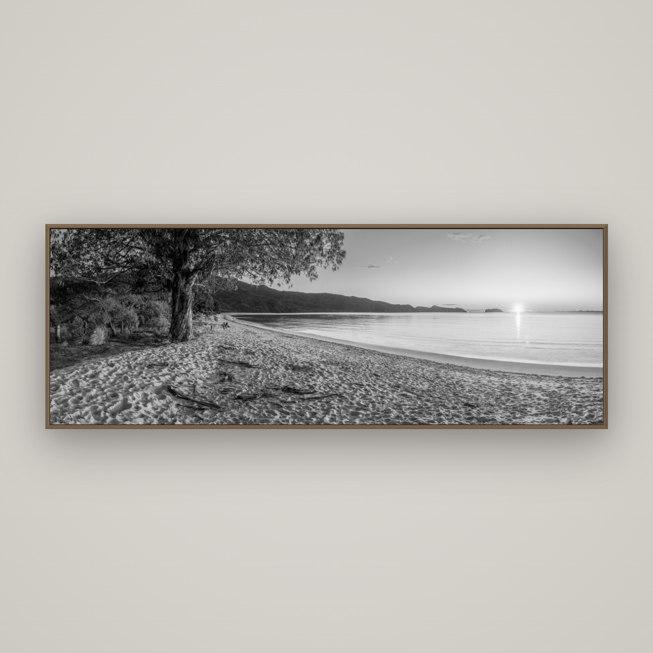 Gateway to Dawn, Abel Tasman, Basel Walnut, 198×70 cm. New Zealand fine art wall art by Stephen Milner.