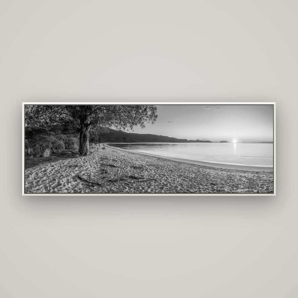 Gateway to Dawn, Abel Tasman — Basel White, 170×60 cm. New Zealand fine art wall art by Stephen Milner.