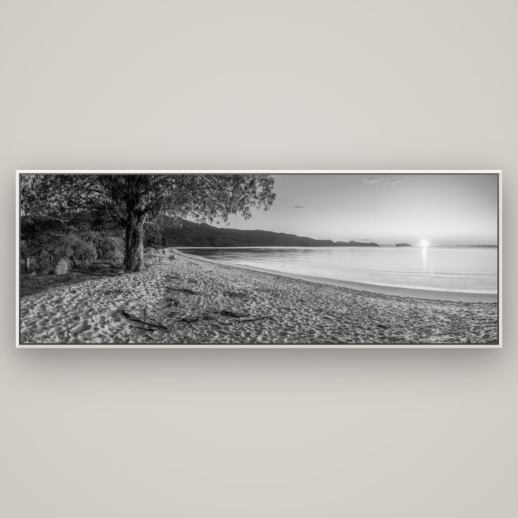 Gateway to Dawn, Abel Tasman — Basel White, 198×70 cm. New Zealand fine art wall art by Stephen Milner.