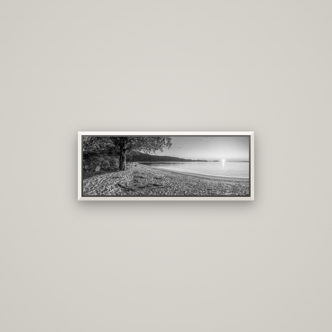 Gateway to Dawn, Abel Tasman — Basel White, 68×24 cm. New Zealand fine art wall art by Stephen Milner.