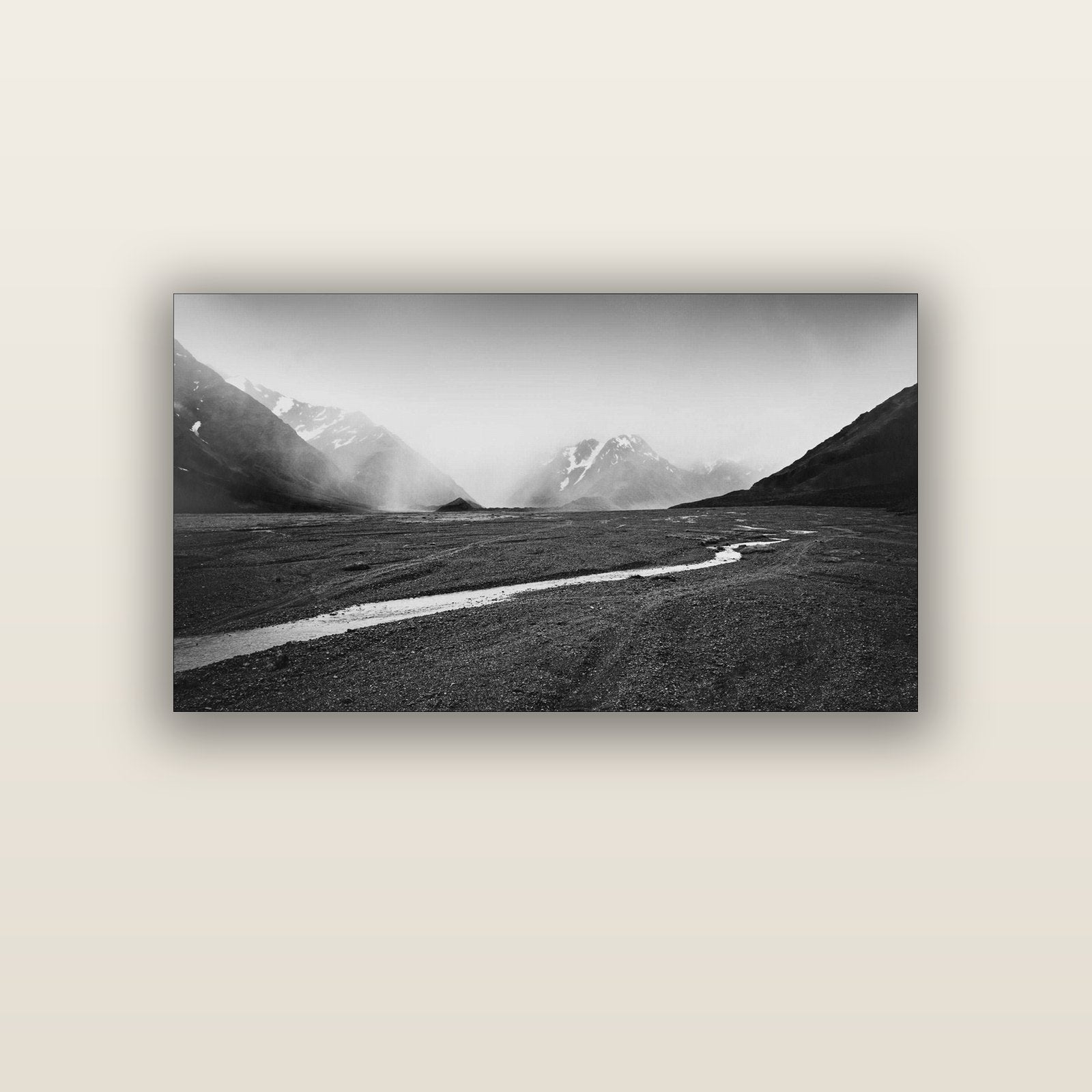 Godley's Storm, Mount Cook National Park — acrylic glass print, 122 × 61 cm. New Zealand fine art landscape wall art by Stephen Milner.