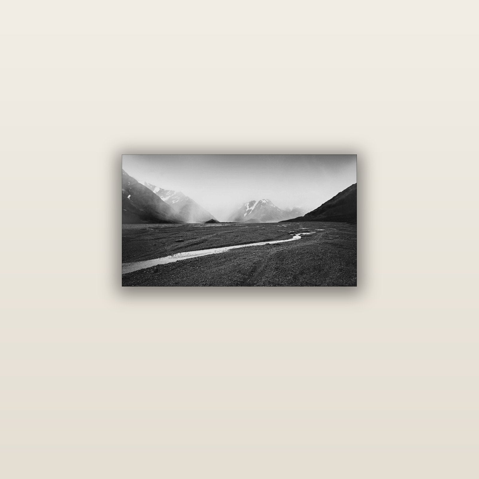 Godley's Storm, Mount Cook National Park — acrylic glass print, 61 × 30 cm. New Zealand fine art landscape wall art by Stephen Milner.