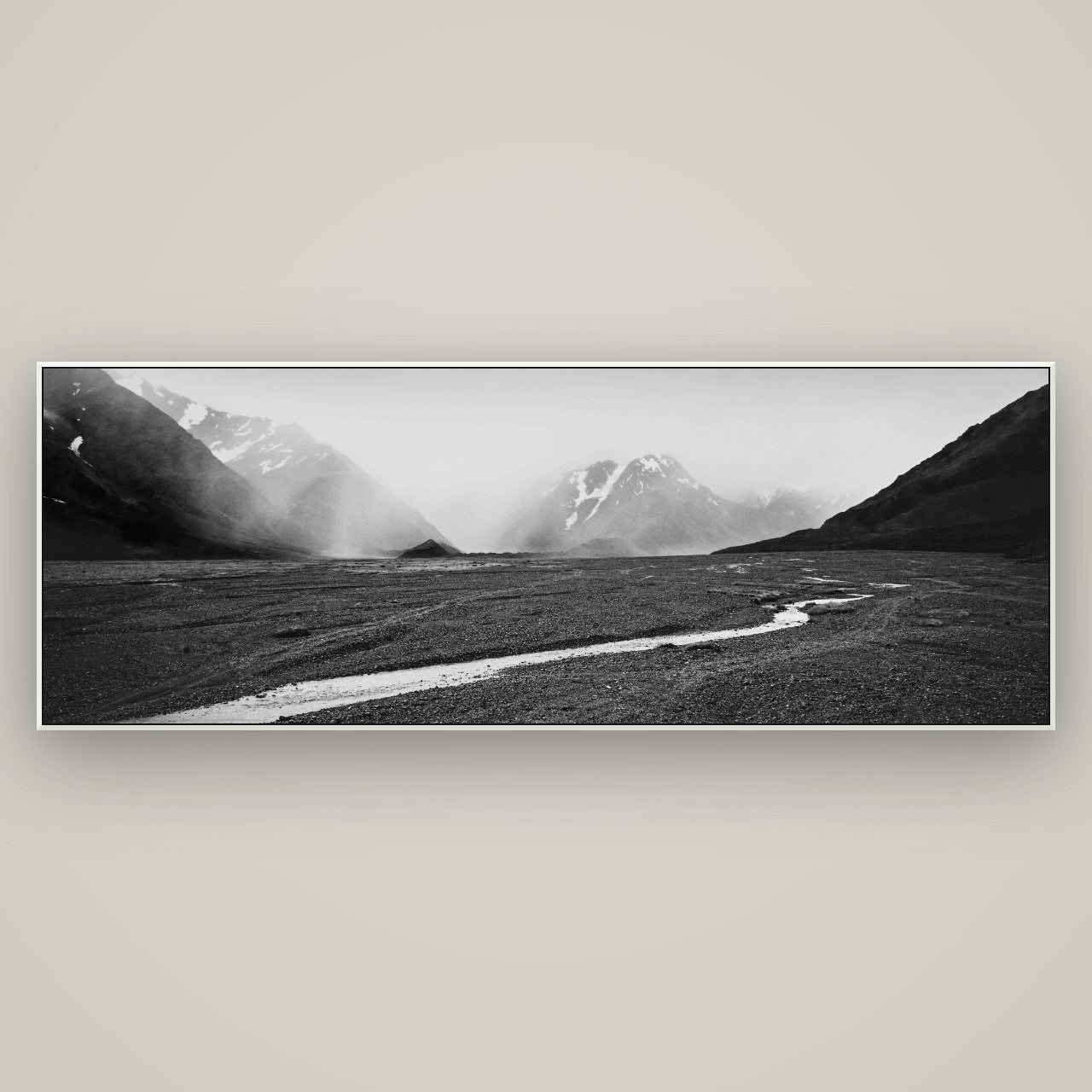Godley's Storm, Mount Cook National Park — ArtBox White, 198×70 cm. New Zealand fine art wall art by Stephen Milner.