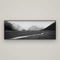 Godley's Storm, Mount Cook National Park — Basel Black Matte, 198×70 cm. New Zealand fine art wall art by Stephen Milner.