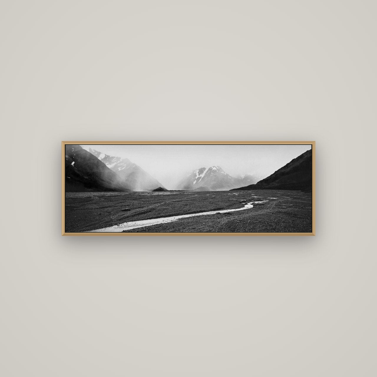 Godley's Storm, Mount Cook National Park, Basel Natural Oak, 113×40 cm. New Zealand fine art wall art by Stephen Milner.