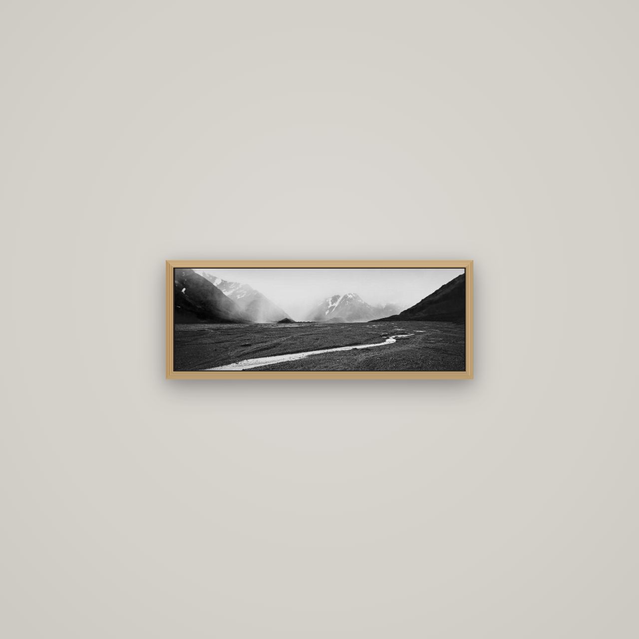 Godley's Storm, Mount Cook National Park, Basel Natural Oak, 57×20 cm. New Zealand fine art wall art by Stephen Milner.
