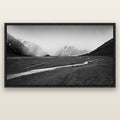 Godley's Storm, Mount Cook National Park — black float frame canvas, 200 × 130 cm. New Zealand fine art landscape wall art by Stephen Milner.
