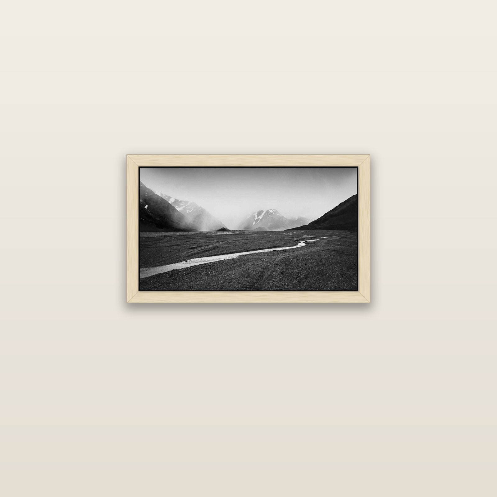 Godley's Storm, Mount Cook National Park — natural float frame canvas, 61 × 36 cm. New Zealand fine art landscape wall art by Stephen Milner.