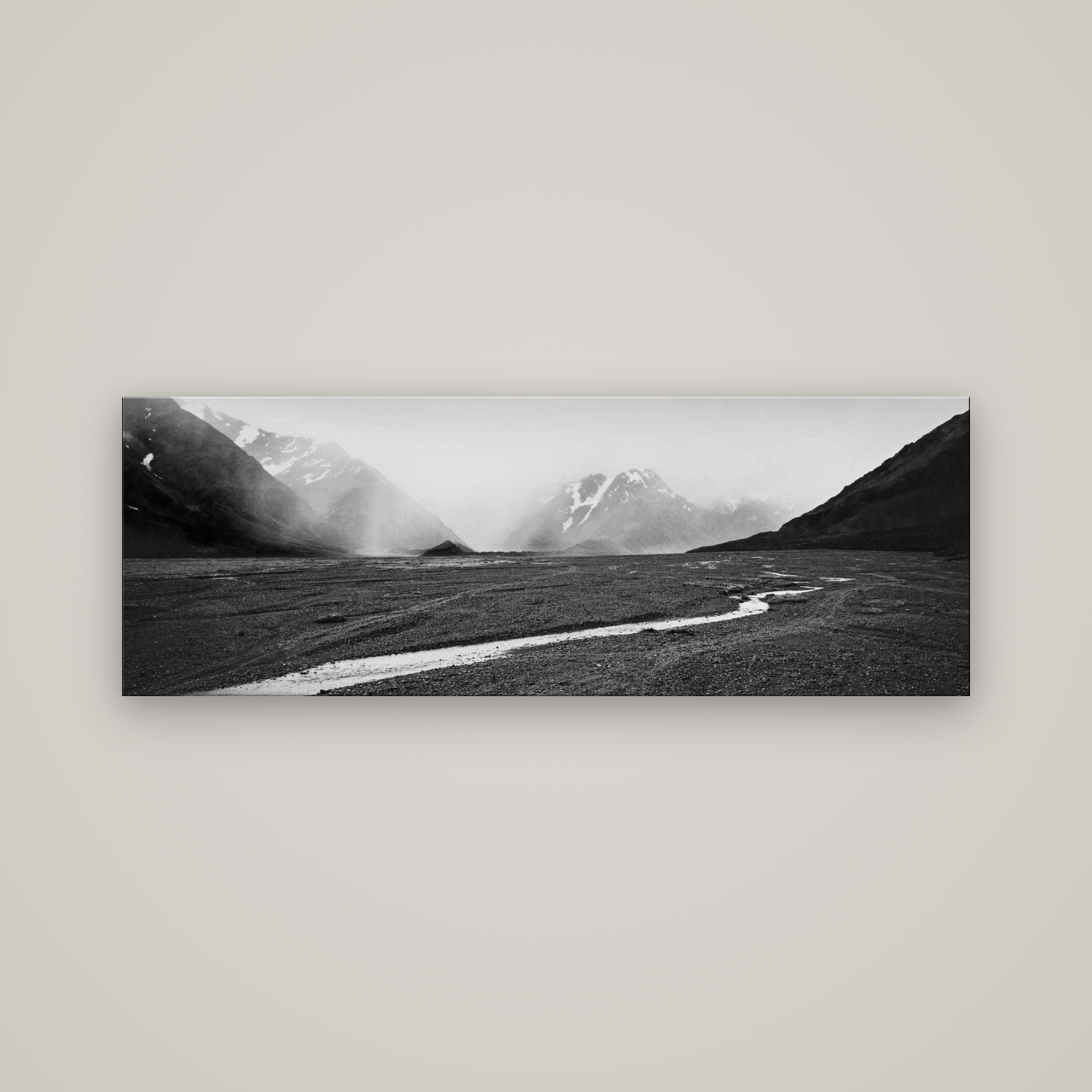 Godley's Storm, Mount Cook National Park — No frame, 170×60 cm. New Zealand fine art wall art by Stephen Milner.