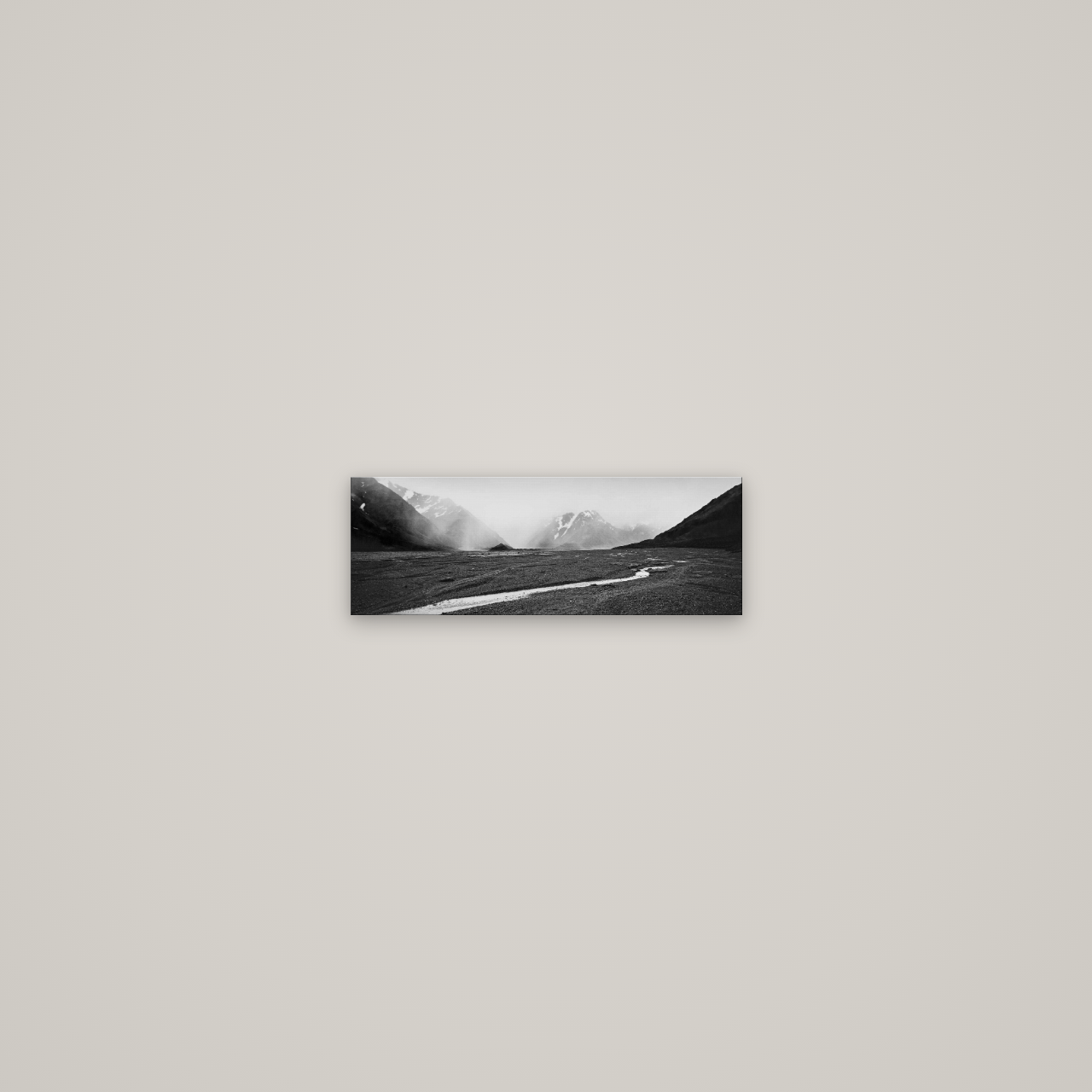 Godley's Storm, Mount Cook National Park — No frame, 34×12 cm. New Zealand fine art wall art by Stephen Milner.