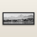 Above the Treeline, Mount Cook, black and white framed metallic canvas print, Black frame. New Zealand fine art wall art by Stephen Milner.