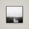 Graceful Flyby, Waikato — Basel Black, 80×80 cm. New Zealand fine art wall art by Stephen Milner.