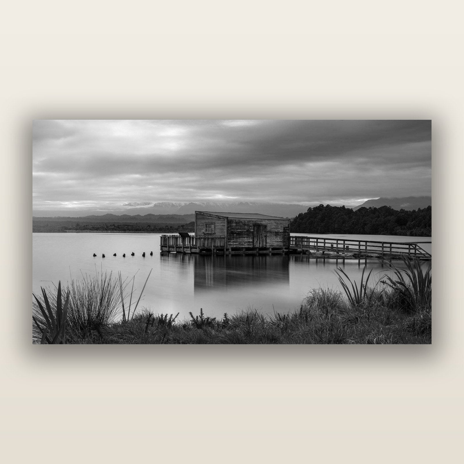 Guardian of the Lagoon, Ōkārito's Tranquil Embrace, frameless acrylic glass print. New Zealand fine art landscape photography by Stephen Milner.