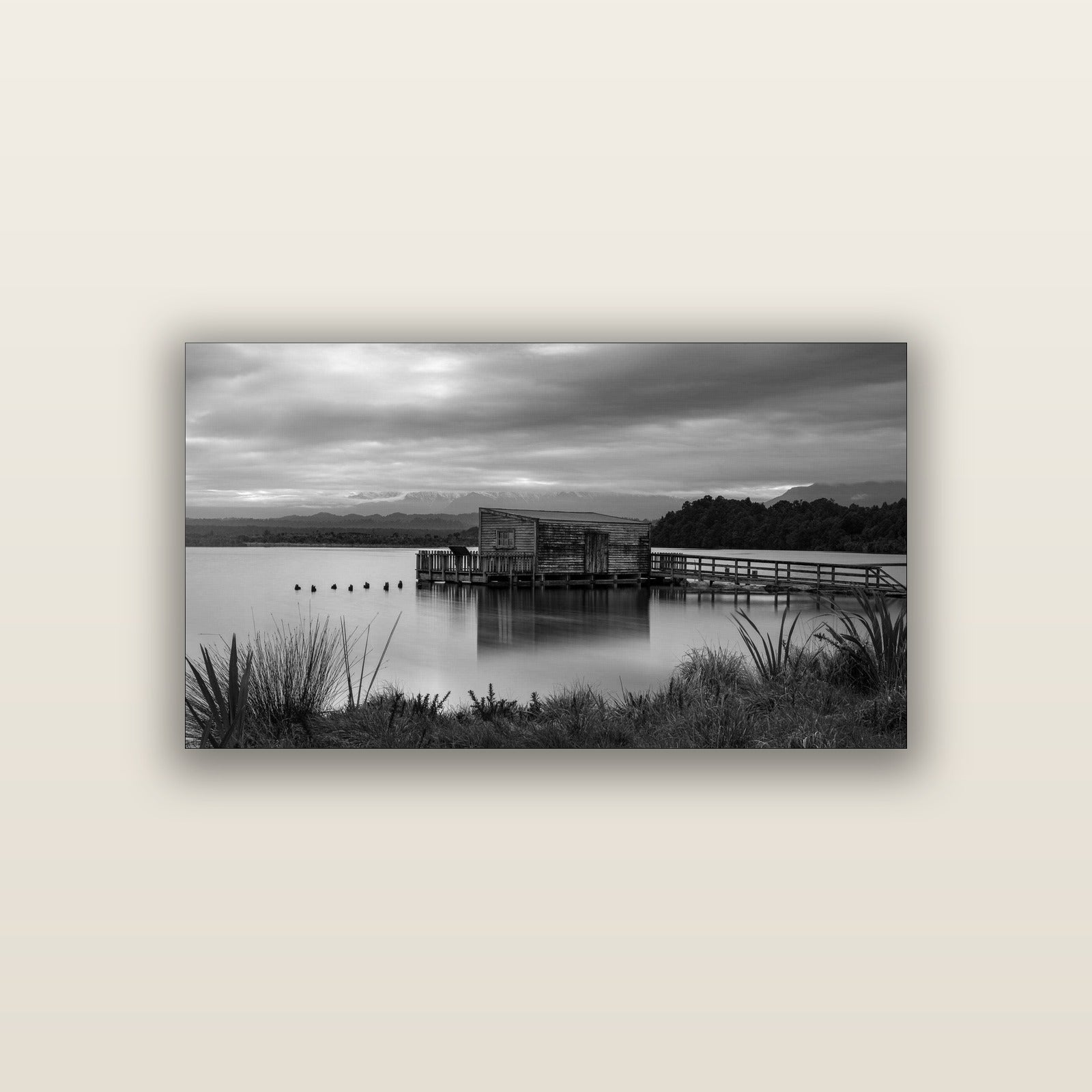 Guardian of the Lagoon, Ōkārito's Tranquil Embrace — acrylic panel print, small 76 × 38 cm. New Zealand fine art landscape wall art by Stephen Milner.