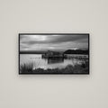 Guardian of the Lagoon, Ōkārito's Tranquil Embrace — Basel Black, 107×60 cm. New Zealand fine art wall art by Stephen Milner.