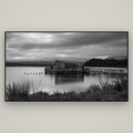 Guardian of the Lagoon, Ōkārito's Tranquil Embrace — Basel Black, 196×110 cm. New Zealand fine art wall art by Stephen Milner.
