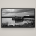 Guardian of the Lagoon, Ōkārito's Tranquil Embrace — Basel Black Matte, 196×110 cm. New Zealand fine art wall art by Stephen Milner.