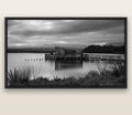 Guardian of the Lagoon, Ōkārito's Tranquil Embrace — black float frame canvas, 200 × 130 cm. New Zealand fine art landscape wall art by Stephen Milner.