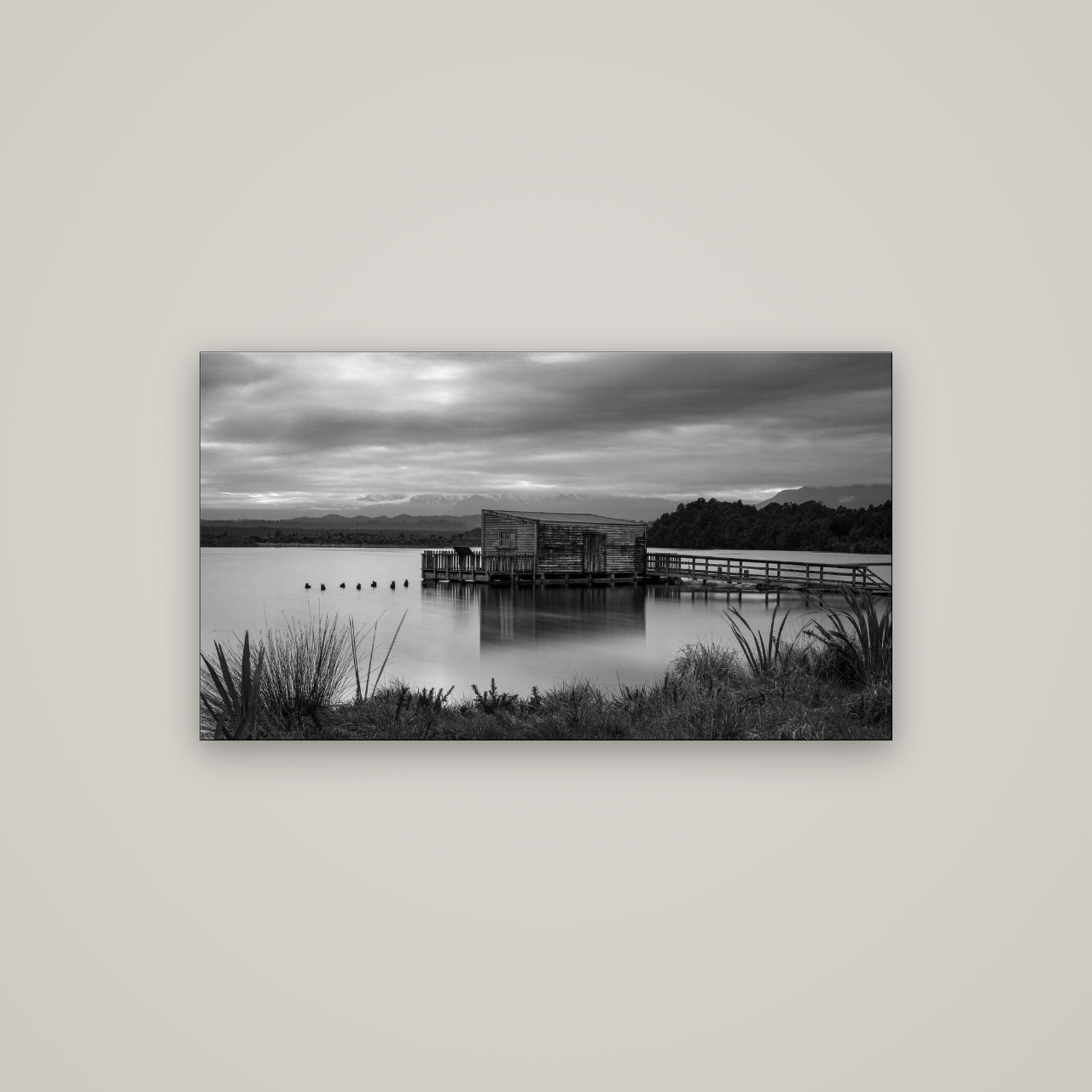 Guardian of the Lagoon, Ōkārito's Tranquil Embrace — No frame, 107×60 cm. New Zealand fine art wall art by Stephen Milner.