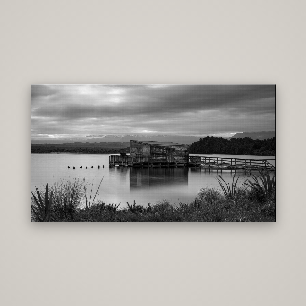 Guardian of the Lagoon, Ōkārito's Tranquil Embrace — No frame, 160×90 cm. New Zealand fine art wall art by Stephen Milner.