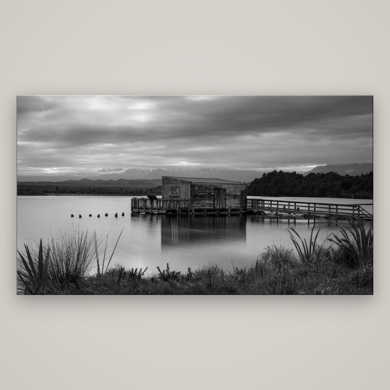 Guardian of the Lagoon, Ōkārito's Tranquil Embrace — No frame, 196×110 cm. New Zealand fine art wall art by Stephen Milner.