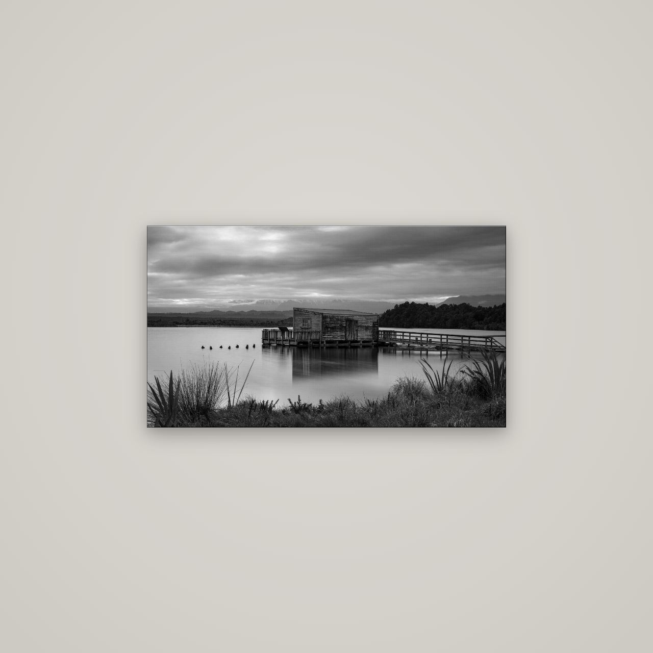 Guardian of the Lagoon, Ōkārito's Tranquil Embrace — No frame, 80×45 cm. New Zealand fine art wall art by Stephen Milner.