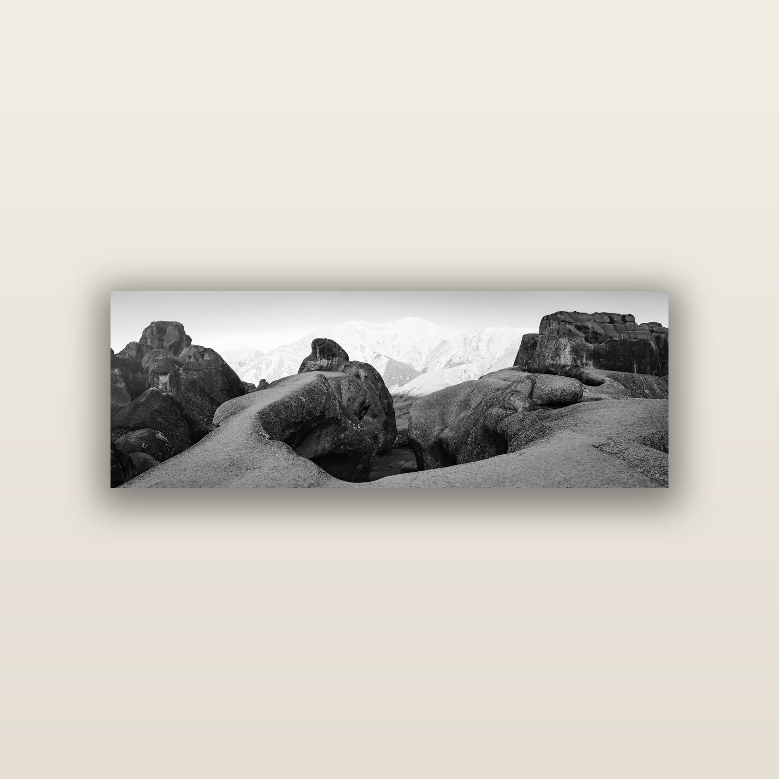 Guardians of Stone, Castle Hill — acrylic panel print, small 76 × 25 cm. New Zealand fine art landscape wall art by Stephen Milner.