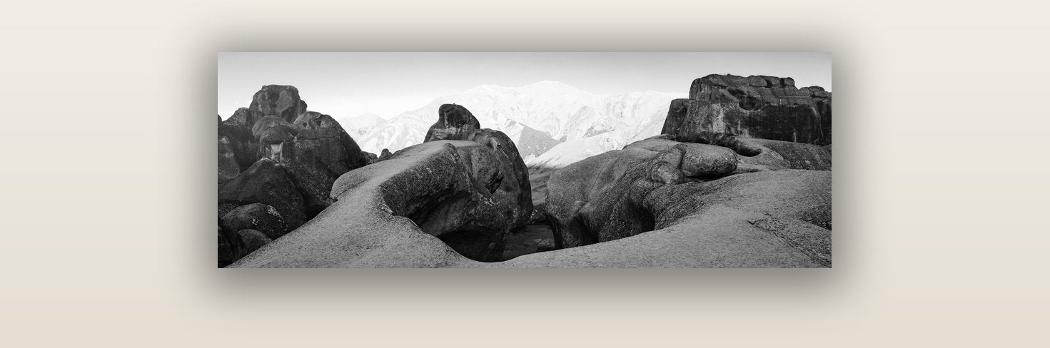 Guardians of Stone, Castle Hill — acrylic glass print, 91 × 30 cm. New Zealand fine art landscape wall art by Stephen Milner.