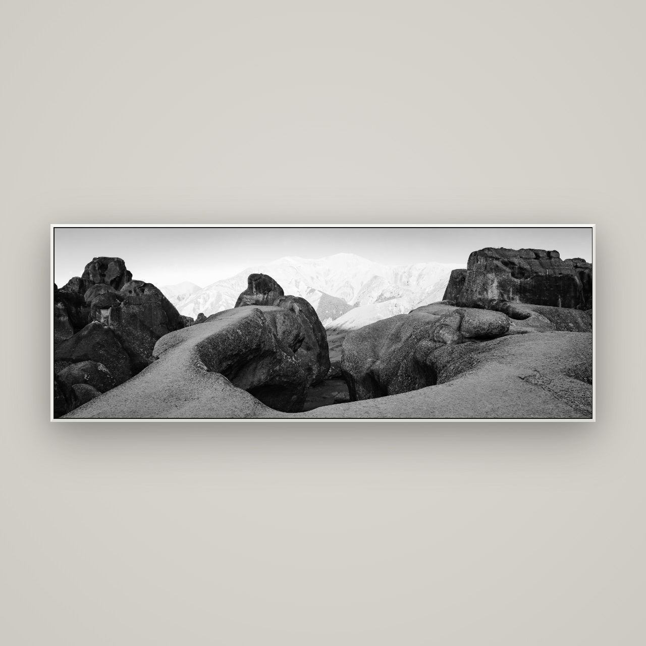 Guardians of Stone, Castle Hill — ArtBox White, 170×60 cm. New Zealand fine art wall art by Stephen Milner.