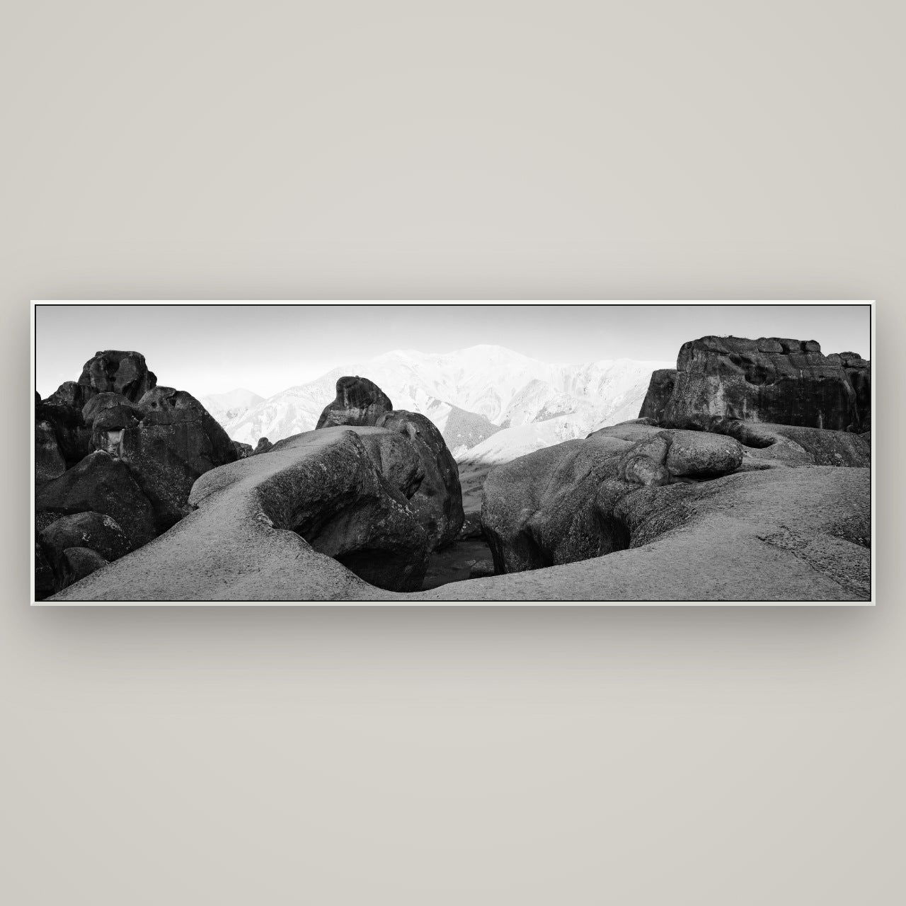 Guardians of Stone, Castle Hill — ArtBox White, 198×70 cm. New Zealand fine art wall art by Stephen Milner.