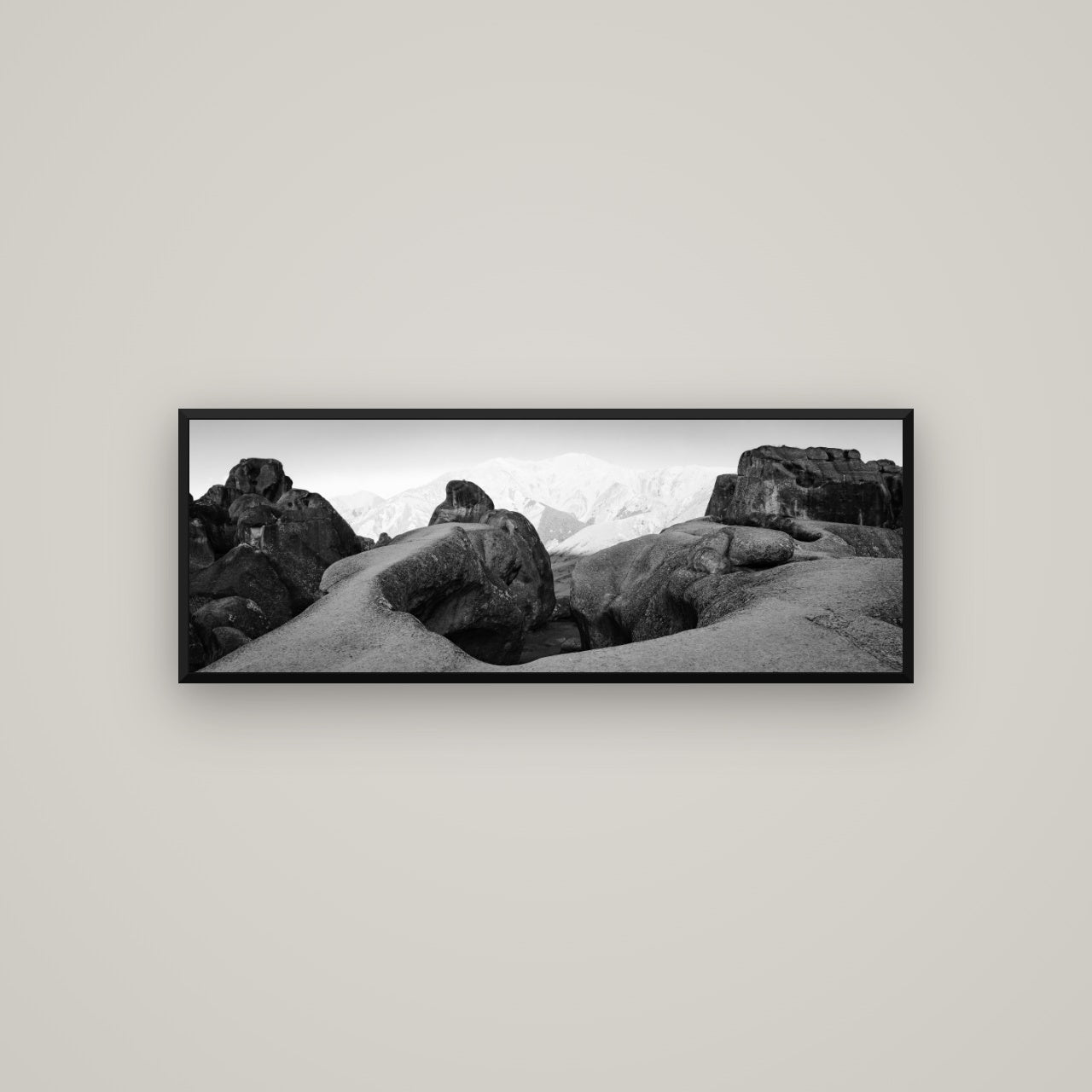 Guardians of Stone, Castle Hill — Basel Black, 113×40 cm. New Zealand fine art wall art by Stephen Milner.