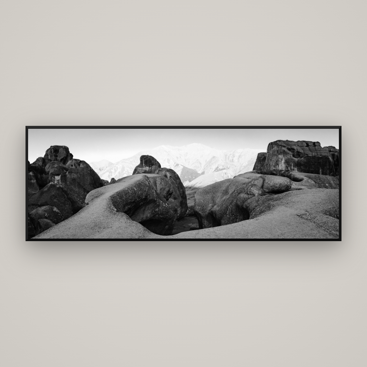 Guardians of Stone, Castle Hill — Basel Black Matte, 198×70 cm. New Zealand fine art wall art by Stephen Milner.