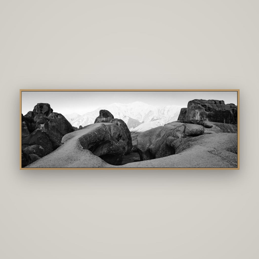 Guardians of Stone, Castle Hill, Basel Natural Oak, 170×60 cm. New Zealand fine art wall art by Stephen Milner.
