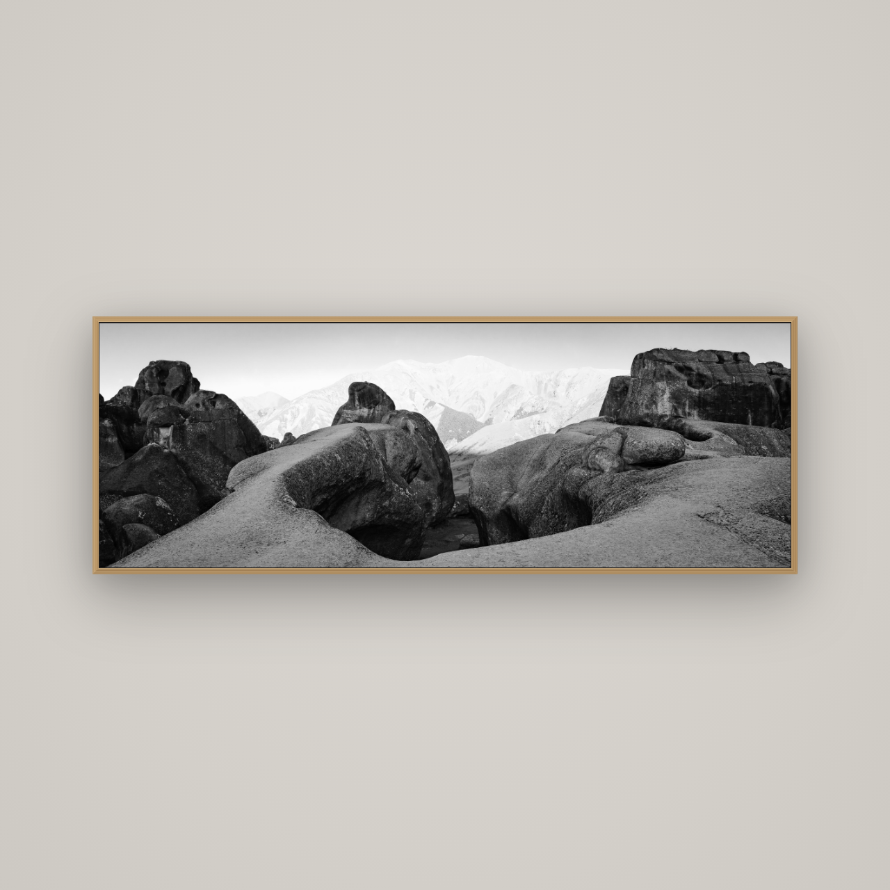 Guardians of Stone, Castle Hill, Basel Natural Oak, 170×60 cm. New Zealand fine art wall art by Stephen Milner.