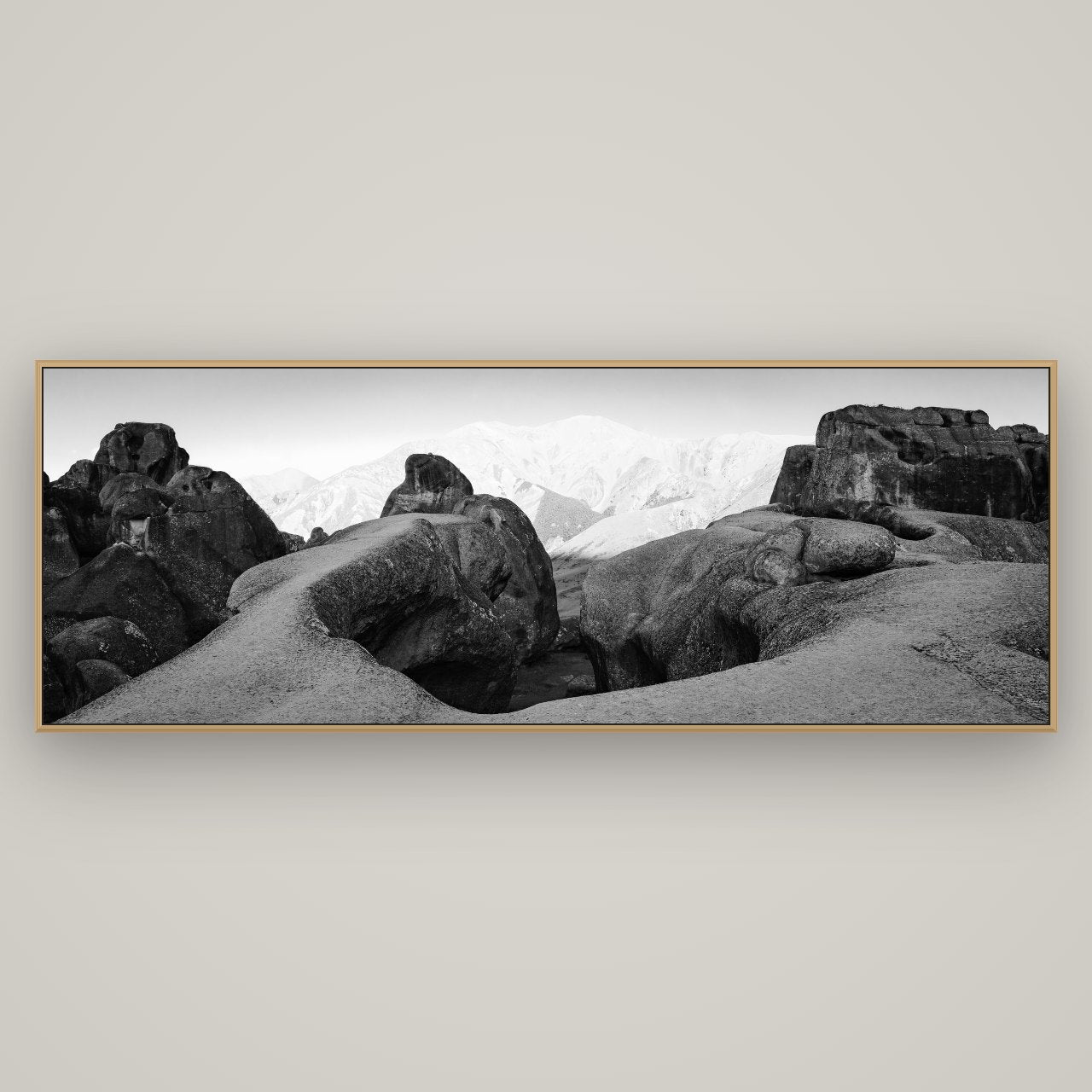 Guardians of Stone, Castle Hill, Basel Natural Oak, 198×70 cm. New Zealand fine art wall art by Stephen Milner.