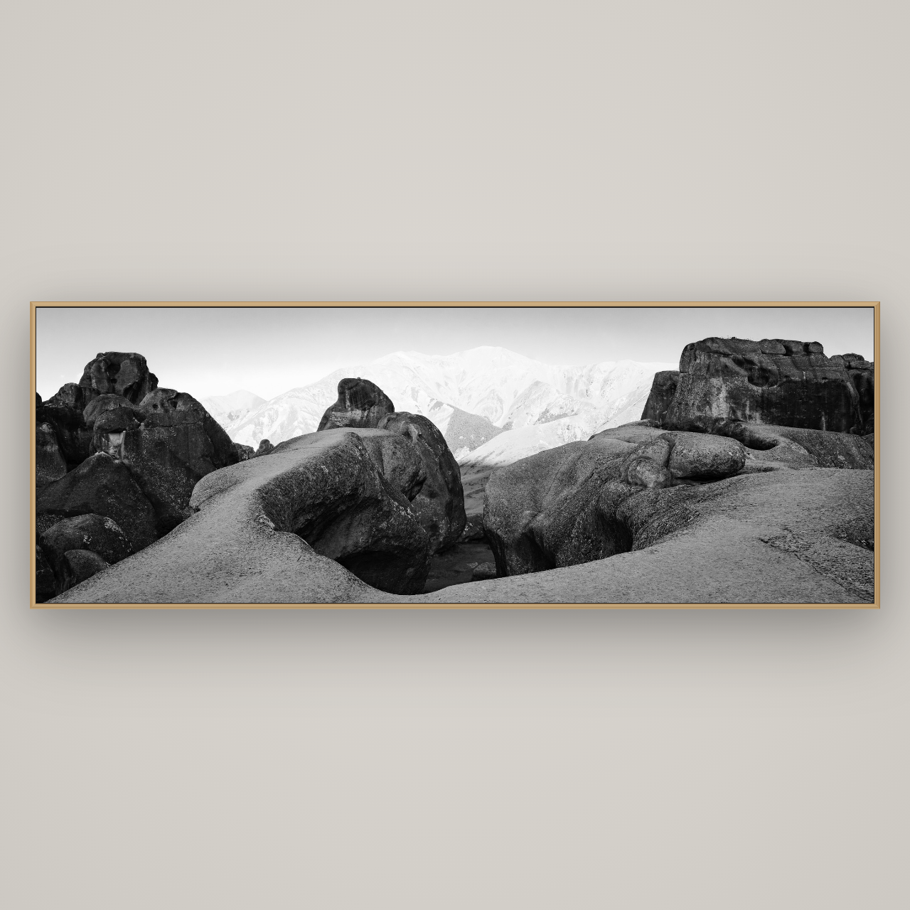 Guardians of Stone, Castle Hill, Basel Natural Oak, 227×80 cm. New Zealand fine art wall art by Stephen Milner.