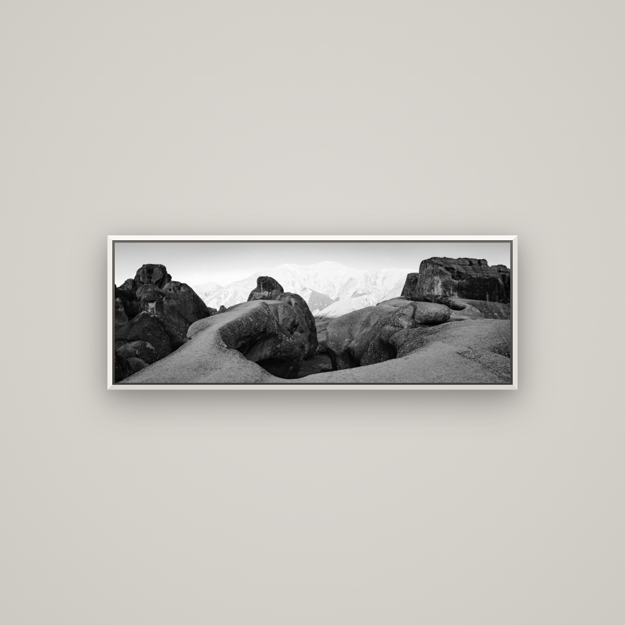 Guardians of Stone, Castle Hill — Basel White, 113×40 cm. New Zealand fine art wall art by Stephen Milner.