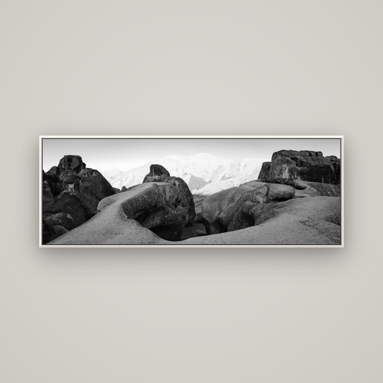 Guardians of Stone, Castle Hill — Basel White, 170×60 cm. New Zealand fine art wall art by Stephen Milner.