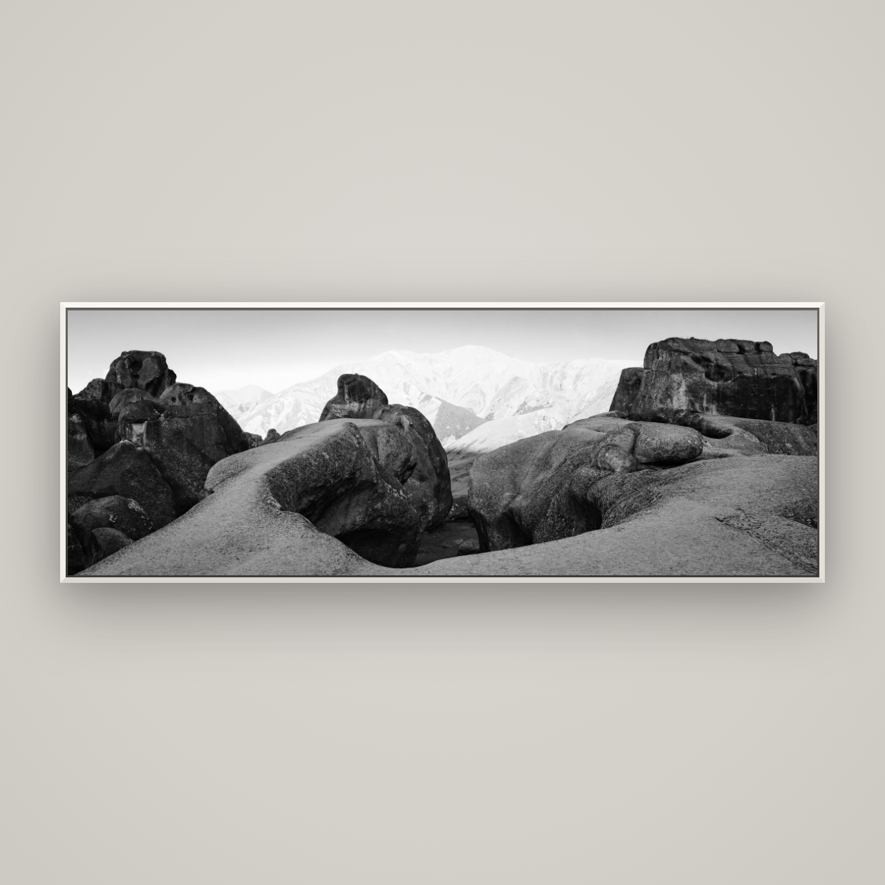 Guardians of Stone, Castle Hill — Basel White, 198×70 cm. New Zealand fine art wall art by Stephen Milner.