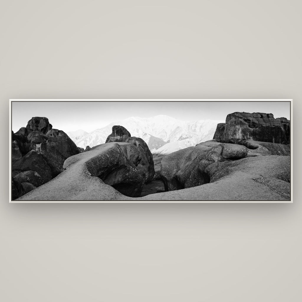 Guardians of Stone, Castle Hill — Basel White, 198×70 cm. New Zealand fine art wall art by Stephen Milner.