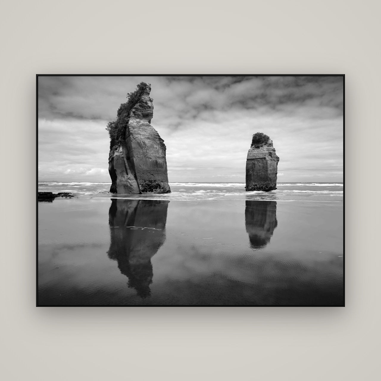 Guardians of the Ocean, Taranaki — ArtBox Black, 160×120 cm. New Zealand fine art wall art by Stephen Milner.