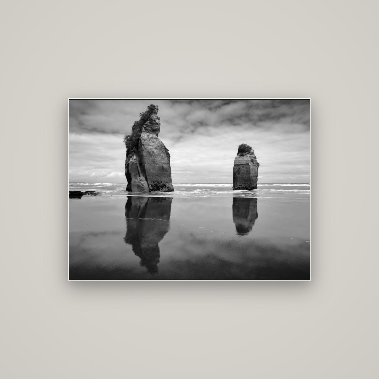 Guardians of the Ocean, Taranaki — ArtBox White, 107×80 cm. New Zealand fine art wall art by Stephen Milner.